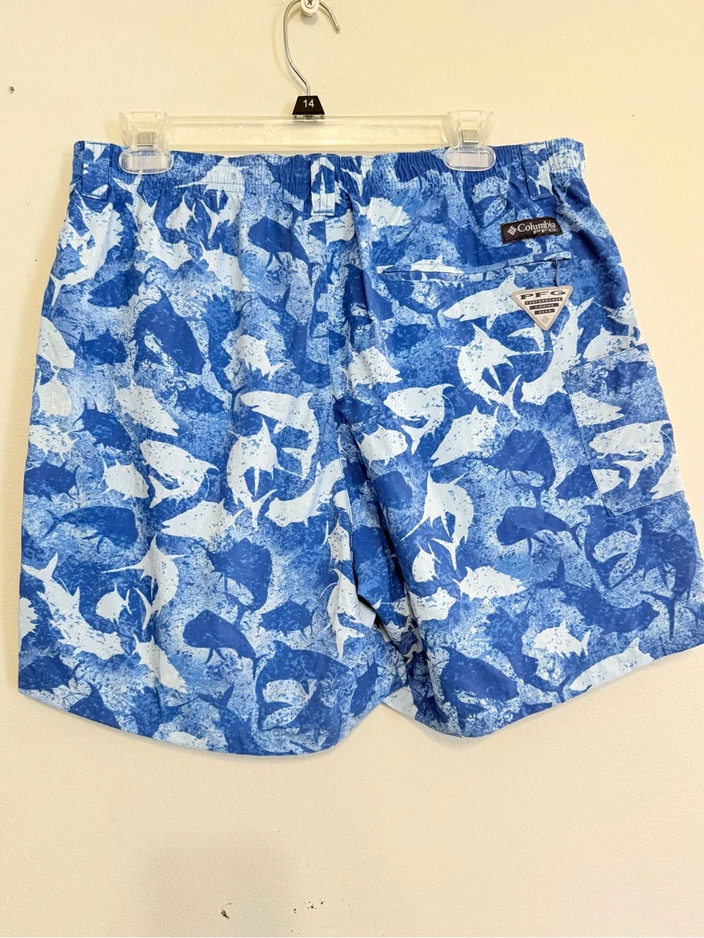 NEW Columbia PFG Omni Shade Blue Swordfish Swim Trunks Size Large 6
